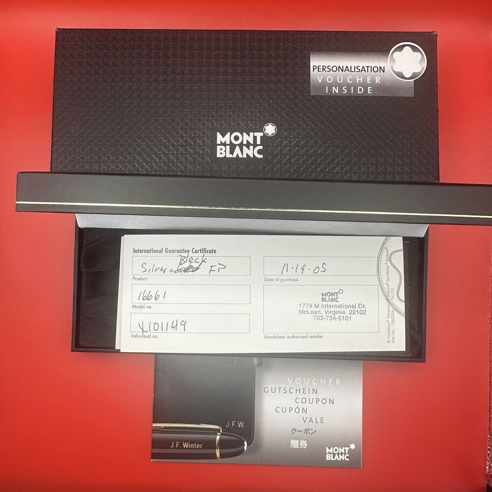 Authentic Montblanc Boheme Fountain Pen Box Set & Stamped Papers - NO PEN-16661